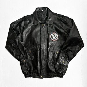 Served In Vietnam Proudly Vintage Leather Jacket W/ Embroidered Patch